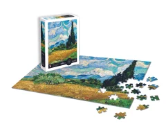 Puzzle 1000 kosov - Polje pšenice s cipresami - Vincent Van Gogh