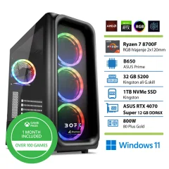 BOFX AQUILAE 3 R7-8700F 32GB 1TB RTX4070S W11 gaming namizni računalnik