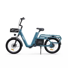 OneSport OT01 20" tovorno električno kolo Step-Through Longtail 650 W motor 48 V 27 Ah baterija 25 km/h - modra