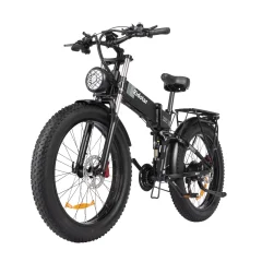 Ridstar H26 Pro električno kolo - 1000W motor 48V23Ah baterija 26" pnevmatike hidravlične zavore - črna