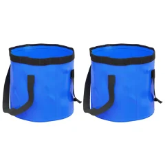 vidaXL Zložljivo vedro 2 kosa modro 20 L PVC