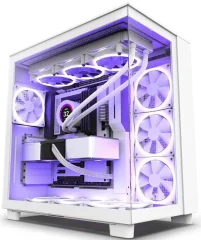 Nzxt H9 Flow White Atx ohišje iz kaljenega stekla