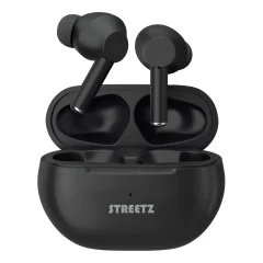 STREETZ slušalke True Wireless TWS-117 in-ear, s polnilnim ohišjem ČRNE