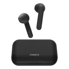 STREETZ T110 True Wireless Stereo slušalke s polnilnim ohišjem, polu-in-ear, BT 5, mat črne