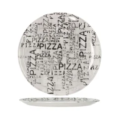 Pizza krožnik Napoli / 33cm / White & Black / 6 kos