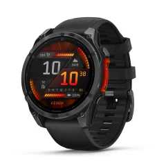 GARMIN Fenix 8 - 47 mm, AMOLED, Skrilasto siv model s črnim silikonskim paščkom