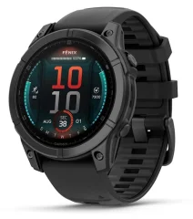 GARMIN Fenix E 47 mm, Skrilasto siv model iz jekla s črnim silikonskim paščkom