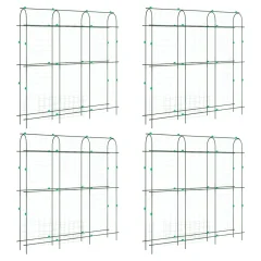 vidaXL Vrtna oporna mreža za vzpenjavke 4 kosi U-okvir jeklo