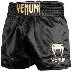 Venum Classic Muay Thai Shorts, Black/Gold - XXL