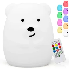 BEAR LED RGB silikonska nočna svetilka | 11 cm