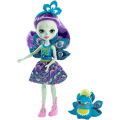 Mattel Enchantimals Mini punčka - Patter Peacock & Flap (FXM74)