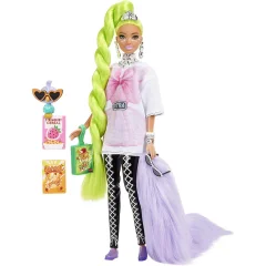 Mattel Barbie Extra - Neonski zeleni lasje (HDJ44)