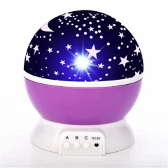 Elight L1 2v1 Rotating Star Sky projektor in nočna svetilka s 4x AAA / USB kablom vijolična