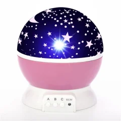 Elight L1 2v1 Rotating Star Sky projektor in nočna svetilka s 4x AAA / USB kablom roza