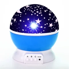 Elight L1 2v1 Rotating Star Sky projektor in nočna svetilka s 4x AAA / USB kablom modra