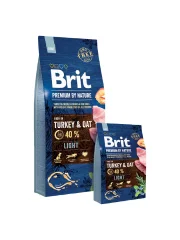 BRIT PREMIUM BY NATURE Light - suha hrana s puranom in ovsom za odrasle pse s prekomerno telesno težo - 15 kg