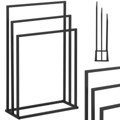 Stojalo za 3 brisače prostostoječe talno JEKLO 55 x 21,5 x 84 cm temno sivo