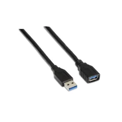 Aisens USB 3.0 moški kabel - ženski črn 1 M