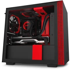 Črno/rdečo ohišje Mini-Itx Nzxt H210I