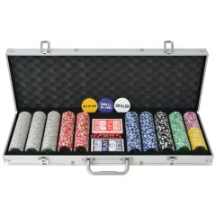 The Living Store Poker Set s 500 Laserskimi Žetoni Aluminij - Poker Set