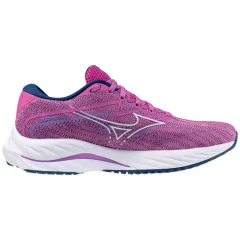 Mizuno Wave Rider 27 Women's Running Shoes, Rosebud/White/Navy Peony - 40.5