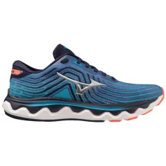 Mizuno Wave Horizon 6 moške športne superge, Surf/Silver/Neon Flame - 46.5