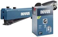 Kladivni spenjalnik Novus Tools J-044 set + 5000 ploščatih žičnih sponk - velik udarni spenjalnik za profesionalno uporabo - dolžina sponk 6 - 12 mm Novus Tools  030-0465 udarni spenjalnik