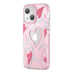 iPhone 14 Plus Heart Star Series PINK HEART ovitek z zvezdicami