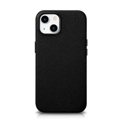 Magnetna usnjena torbica za iPhone 14 s črno usnjeno torbico MagSafe Litchi Premium Leather Case