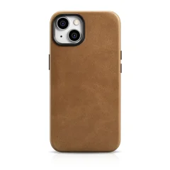 Magnetni usnjeni ovitek za iPhone 14 s svetlo rjavo usnjeno torbico MagSafe Oil Wax Premium Leather Case