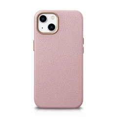 Magnetni usnjeni ovitek za iPhone 14 z usnjeno torbico MagSafe Litchi Premium Leather Case roza