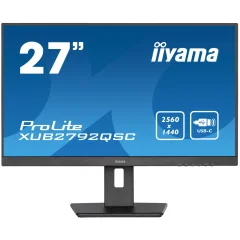 Monitor Iiyama 68,6 cm (27,0") XUB2792QSC-B5 2560x1440 75Hz IPS 4ms HDMI DisplayPort USB-C 65W 2xUSB3.0 Pivot Zvočniki  sRGB99% ProLite