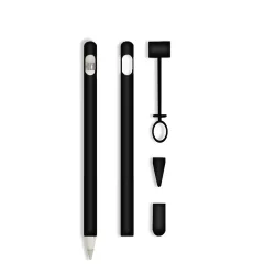 4-delni komplet silikonskih zaščitnih etuijev za Apple Pencil Black