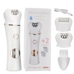 Komplet za nego 3 v 1 - brivnik, epilator in pilica za stopala White+Gold