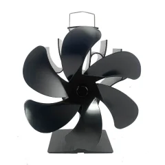 Ventilator za peč Ventilator na toplotni pogon Nizka raven hrupa, 6 lopatic Black