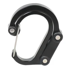 Visokokakovosten karabin D-ring iz aluminijeve zlitine Black S