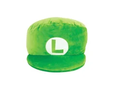 Tomy T12962 Mocchi Green Luigi Hat Plush 40 cm, Nintendo & Mario Merchandise Spalni dodatki, super mehka igrača za dečke in deklice, Mario Cushion, primerna od 3 leta, 14,5in x 7,25in