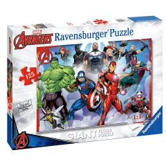 Ravensburger, Velikanska talna sestavljanka iz kartona, odpornega na obrabo, 125 kosov Marvel Avengers, Ve?barvno