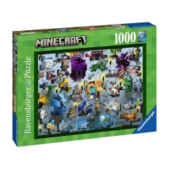 Ravensburger, Sestavljanka Video igre 1000 kosov Minecraft Challenge s tehnologijo Soft Click, Ve?barvno