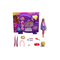 Mattel, Barbie Color Reveal Glitter Set za Lase z Lutko in Dodatki, Ve?barvno