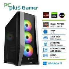 PCPLUS Gamer Ryzen 7 9700X/32GB/2TB/RTX 4070 Super 12GB/W11 Home gaming namizni računalnik