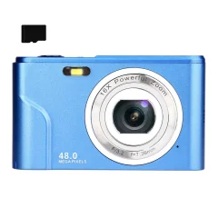 Digitalni fotoaparat z 48 MP, HD 1080p in 16-kratnim zoomom s kartico 32 GB Blue