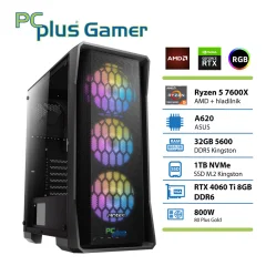 PCPLUS Gamer Ryzen 5 7600X/32GB/1TB/RTX 4060Ti 8GB gaming namizni računalnik