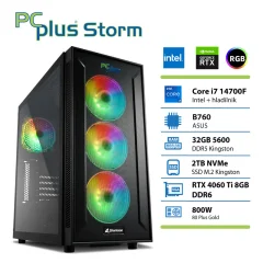 PCPLUS Storm Core i7-14700F/32GB/2TB/RTX 4060Ti 8GB gaming namizni računalnik