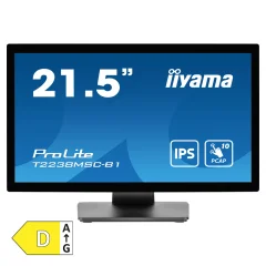 Monitor touch Iiyama 54,6 cm (21,5&quot;) T2238MSC-B1 1920x1080 POS IPS 5ms HDMI DisplayPort 2xUSB3.2 Touch Zvočniki  7H ProLite 10 točkovni kapacitivni