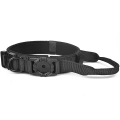 AirTag Pet Collar - najlonska nastavljiva pasja ovratnica z držalom AirTag Black S