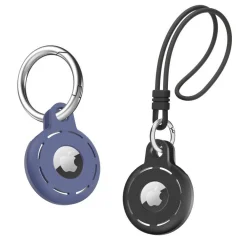 Silikonski ovitek AirTags za Apple AirTag Tracker Black+Blue  2-paket