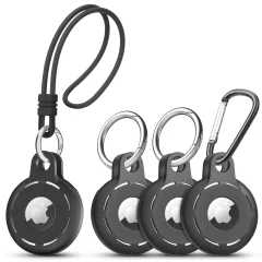 Silikonski ovitek AirTags za Apple AirTag Tracker Black  4-Paket