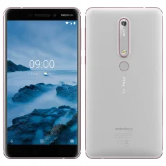 Obnovljeno - znaki rabe - Nokia 6.1 4G srebrn 32 GB 3 GB ram dual sim - vidne oznake uporabe obnovljeno