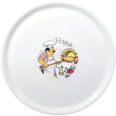 Tradicionalni porcelanasti krožnik za pico, bel, premer. 31 cm - set 6 kosov.